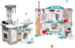 Smoby Set bucătărie electronică cu mașină de spălat și masă de călcat Tefal Cleaning Kitchen 360° Smoby și cabinet medical cu anatomia corpului uman (SM311050-12) Bucatarie copii