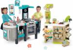 Smoby Set bucătărie electronică și stand Bio magazinTefal French Touch Bubble Smoby cu sunete și lumini și aparat de cafea espresso (SM311206-37) Bucatarie copii