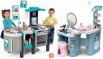 Smoby Set bucătărie electronică și măsuță cosmetică Tefal French Touch Bubble Smoby cu sunete 3in1 salon de coafură și înfrumusețare cu studio de unghii (SM311206-31) Bucatarie copii