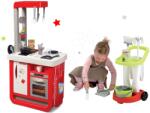 Smoby Set bucătărie electronică de jucărie Bon Appetit cu aparat de cafea și cărucior de curățenie cu găleată (SM310819-5) Bucatarie copii