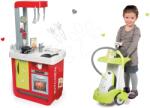 Smoby Set bucătărie Cherry Special Smoby cu sunet şi aparat de cafea şi cărucior de curăţenie cu aspirator (SM310810-6) Bucatarie copii
