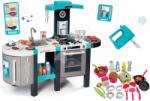 Smoby Set bucătărie electronică Tefal French Touch Bubble Smoby turcoaz cu barbotare magică și mixer cu accesorii pentru gătit şi prăjit (SM311206-14) Bucatarie copii