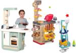 Smoby Set bucătărie de jucărie Cherry Kitchen Smoby cu sunet şi aparat de cafea şi cărucior de curăţenie Clean (SM310909-18) Bucatarie copii
