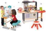 Smoby Set restaurant cu bucătărie electronică Chef Corner Restaurant Smoby și bancă pentru scris și desenat cu tablă magnetică (SM312303-13) Bucatarie copii