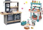 Smoby Set bucătărie electronică cu înălțime reglabilă Tefal Evolutive New Kitchen Smoby și stand de înghețată cu vafe și electrocasnice (SM312308-19) Bucatarie copii