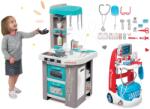 Smoby Set bucătărie Tefal French Touch Smoby electronică cu efecte sonore și cărucior medical cu sunet şi lumină (SM311023-4) Bucatarie copii