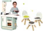 Smoby Set bucătărie de jucărie Cherry Kitchen Smoby cu sunet, aparat de cafea şi masă Picnic cu două scăunele KidChair Blue (SM310909-6) Bucatarie copii
