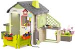 Smoby Căsuță cu jgheab și curte Life Jura Lodge Smoby cu o bucătărie, o măsuță, un clopoțel și un duș (SM810252-J) Casuta pentru copii