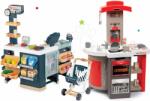 Smoby Set bucătărie de jucărie pliabilă Tefal Opencook Smoby roșu cu aparat de cafea și frigider și magazin Supermarket cu casă electronică de marcat (SM312200-1) Bucatarie copii