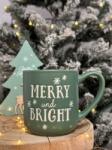 Karácsonyi bögre zöld Merry And Bright 330ml