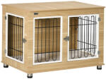 AOSOM Kutya kennel mosható párnával 90x58x65 cm kutyaketrec 2 ajtóval kutyabox, zárható