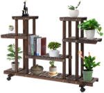 AOSOM Bel- és kültéri Virágtartó állvány lépcsőzetes kialakítás négyszintes 123x33x80 cm