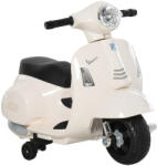 AOSOM VESPA Elektromos motorkerékpár gyerek motorkerékpár 18-36 hónapos korig, 3 km/h fehér, 66, 5 x 38 x 52 cm