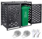 VEVOR Hulladékgyűjtő tároló 2×240 liter fém hulladéktároló ház zárható, időjárásálló kuka tároló (LJTCCXDXG224ZH8DAV0)