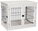 AOSOM Kutya kennel beltéri kutyaketrec 81x58x66 cm fehér kisállat ketrec
