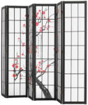 VEVOR Térelválasztó 6 részes japán paraván fekete keret, cseresznyevirágos mintával (RSPF6MBLXTA0U7GKTV0)