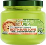 Garnier Erősítő maszk gyenge hajra Fructis Vitamin C & Strength Biotin Hair Bomb (Ultra Strengthening Mask) 320 ml