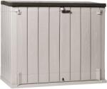 Toomax Stora Way Plus XL Toomax kerti tároló szekrény, 145x85 cm, magasság 124, 5 cm, térfogat 1270 liter, UV sugárzásnak ellenálló műanyag, világosszürke/barna