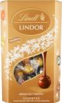 Lindt Lindor vegyes tejcsokoládé, mogyorós tejcsokoládé, fehér és étcsokoládé krémmel töltve 600 g
