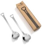 GadgetMaster 2 teáskanál készlet, Rozsdamentes acél, Szív alakú, 14, 3 cm, Ezüst