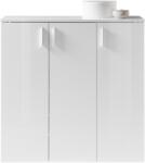 FIRSTLOOK Lincoln Cipős szekrény, 120x120x35 cm, 10 polc, 3 ajtó, Fényes fehér