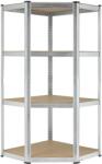 Juskys Sarokpolc - 160x75x40-75 cm - ezüst színű (21131)