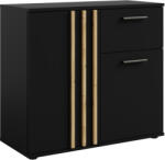 TEMPO KONDELA Komód, 2D1S, Fekete/Artisan Tölgy, Tolis Typ 4