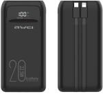 Awei Powerbank P169K 20000 mAh 22.5W Fekete Kijelző + Kable PD/Lightning