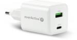 everActive SC-450Q USB-A / USB-C Hálózati Gyorstöltő Adapter 45 W - Fehér