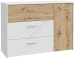 FORTE Комод с чекмеджета URO дъб artisan/ бял (FR0046)