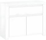 TEMPO KONDELA Komód 2D1S, Fehér Fényes, Lindy