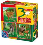 D-Toys Colectie 3 Puzzle Copii, 6, 9, 16 Piese, Animale Salbatice (TOY-78117) Puzzle