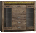 TEMPO KONDELA Vitrines Komód, Kőris Sötét, Infinity 08