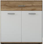 TEMPO KONDELA Komód, Wotan Tölgy/Fehér, Iria 2D1S E