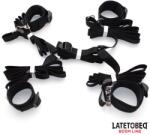 LateToBed BDSM Line Nylon Bed Bondage Restraints System without Hook Black