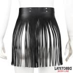 LateToBed BDSM Line Short Shake Fringe Skirt Black