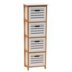 TEMPO KONDELA Komód, Fehér/Natúr, Talas