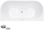 Besco Cada de baie freestanding, cu umplere prin preaplin rotund, dreptunghiulara 160 cm, alb (white), Besco Vica WAS-160VNZN (WAS-160VNZN)
