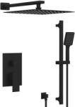 SAPHO Cubemix falba süllyesztett csaptelep zuhanyszettel, zuhanyrúddal és fejzuhannyal, matt fekete CM042B-02 (CM042B-02)