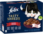 FELIX Shreds állateledel macskáknak marhával, csirkével, kacsával és pulykával 12x80 g - 960 g
