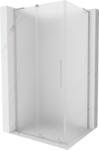 Mexen Velar L, zuhany sarok tolóajtóval 120 x 75 cm, 8 mm matt üveg, csiszolt acél, 871-120-075-33-97 (871-120-075-33-97)