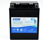 Exide AGM 12-14, 1 YTX14AH 12V 12Ah 210A bal+ gondozásmentes (zselés) motor akkumulátor (Exide-AGM-12-14-1)