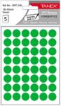 Tanex Etichete autocolante rotunde, 16 mm, 240 buc/set, verde, TANEX (TX-OFC-130-GR)