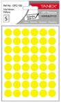 Tanex Etichete autocolante rotunde, 16 mm, 240 buc/set, galben, TANEX (TWOFC130Y)
