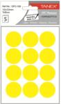 Tanex Etichete autocolante rotunde, 32 mm, 60 buc/set, galben, TANEX (TX-OFC-133-YE)
