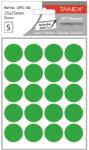 Tanex Etichete autoadezive rotunde, 25 mm, 100 buc/set, verde, TANEX (TX-OFC-132-GR)