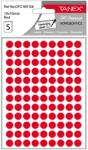 Tanex Etichete autocolante rotunde, 10 mm, 540 buc/set, rosu, TANEX (TWOFC128R)