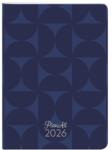 PLANALL Zsebnaptár PLANALL B/6 heti álló fehér lapos aranyozott Blue 2026. 21544 (21544)