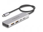 Delock USB 10 Gbps USB Type-C hub 2 x A-típusú USB csatlakozóval és 2 x USB Type-C csatlakozóval, valamint egy 35 cm hosszú csatlakozó kábellel (64230) (64230)