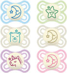 MAM Játszócumi Perfect night, Világítós szilikon lapított (méret: 1) 2 - 6 hó - perfectlife